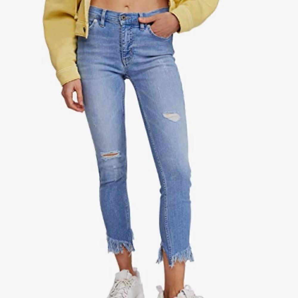 Free People We The Free Great Heights Frayed Skinny Jeans Size 25